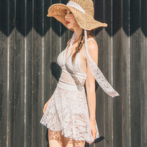 Swimsuit female net red super fairy sexy backless Korean ins wind hot spring swimsuit female conservative one-piece bikini