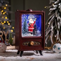 Retro nostalgic music snow glowing small TV ornaments creative Christmas and new year gifts decoration atmosphere night light