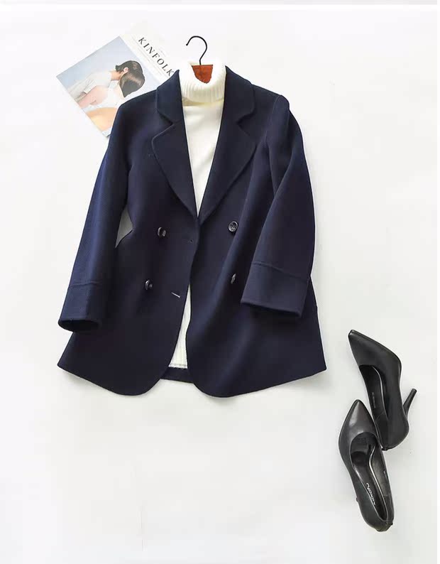 2018 áo khoác nhung nữ hai mặt mới 100% len cashmere trung niên kích thước lớn áo len chống mùa áo khoác dù nữ