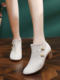 Spring and Autumn Republic of China Style New Chinese Clothing Cheongsam Tea Dress Hanfu Matching Women's Single Shoes Ancient Style Embroidered Short Cloth Boots
