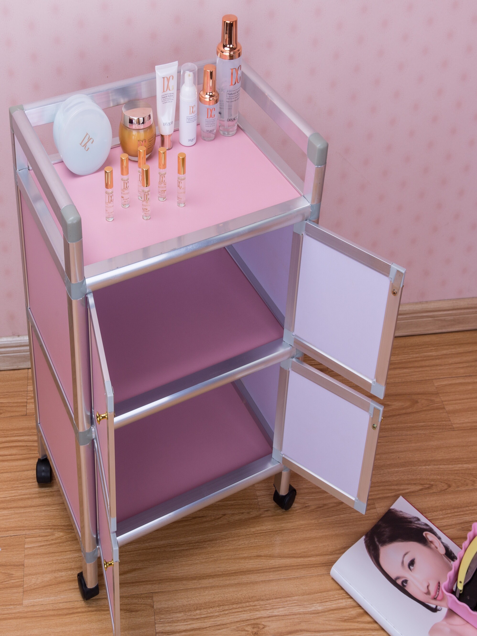 Special tool cart cabinet trolley Hair with makeup acupuncture storage Beauty hair nail tool cabinet