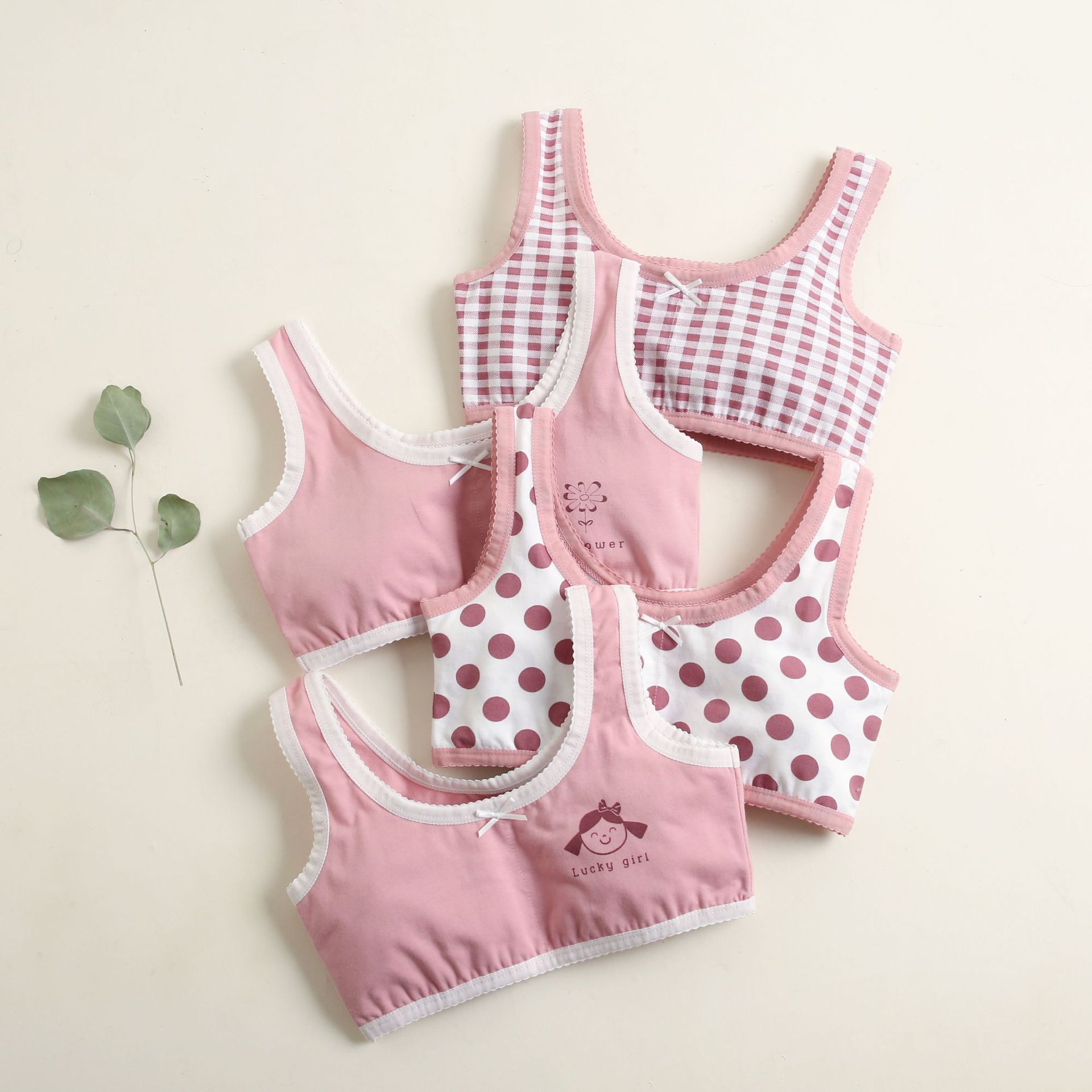 Girls underwear development period primary school students big children cotton small vest big children double layer growth inner wear 8-12 years old girls