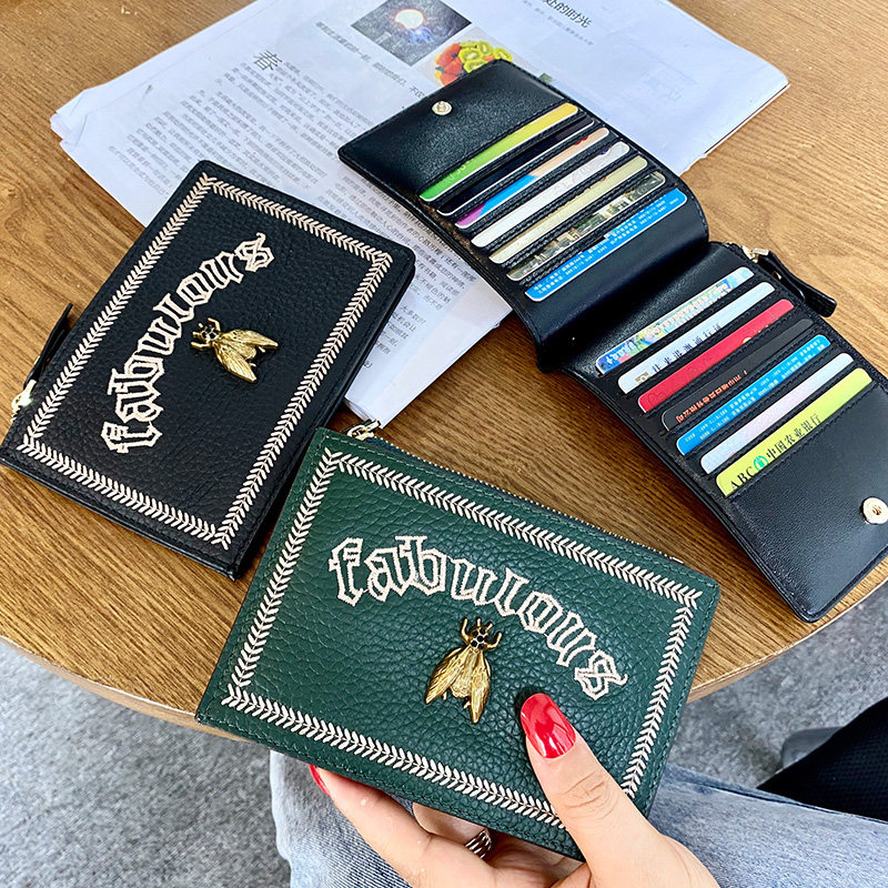 New leather card holder women's small and large capacity exquisite high-end ultra-thin multi-card slot card holder mini business card holder