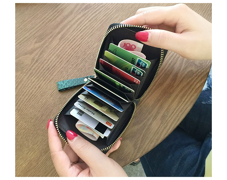 Túi đựng thẻ mini mini mới dành cho nữ nhiều thẻ da túi thẻ tín dụng tay áo bằng da bò nhỏ ví tiền đơn giản - Chủ thẻ
