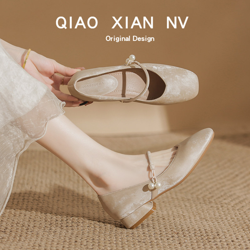 Super Soft~ New Chinese Style Mary Jane Shoes, Evening Shoes, Low Heels, Suitable with Cheongsam, Granny Shoes, Leather Shoes, Single Shoes, Women's Shoes