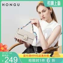 Red Valley Bag Packs Women 2021 New Elegant Temperament Single Shoulder Bag Bull Leather Personality Lock Small Square Bag Diagonal Satchel 3554