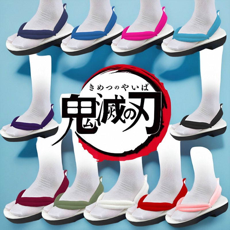 Affordable Demon Slayer Cos Clogs Soft-Soled Tanjiro Nezuko Tomioka Giyu Japanese-Style Straw Clogs Flip-Flops
