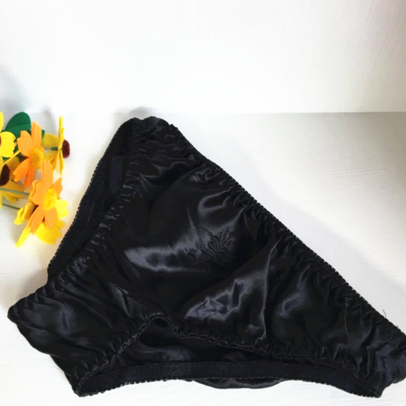 Cửa hàng thị trấn kho báu quần lót lụa nữ 100% lụa tam giác tóm tắt eo thấp đồ lót sexy chăm sóc sức khỏe quần lót cạp thấp