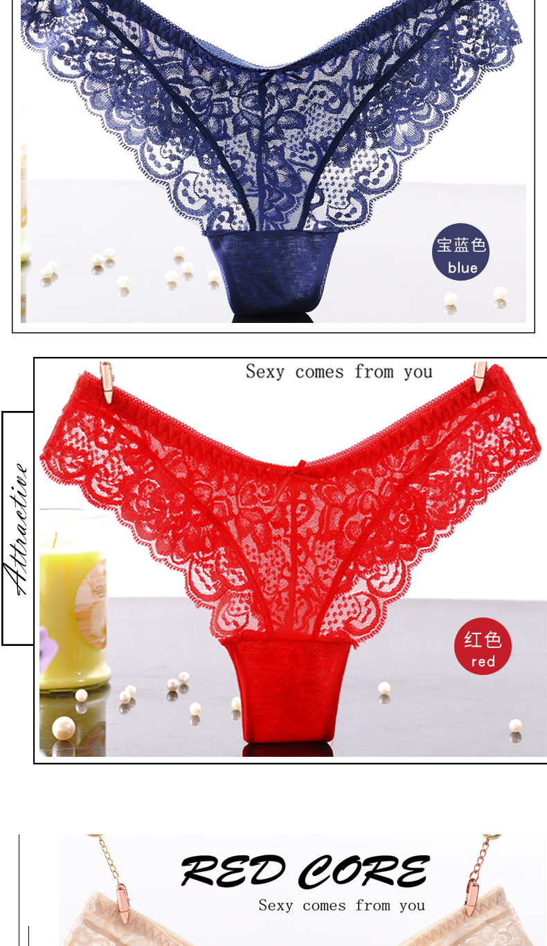 Màu đỏ lõi đồ lót gợi cảm nữ cám dỗ eo thấp trong suốt t quần không có dấu vết phụ nữ gợi cảm quần lót ren - G-string quần lót nữ