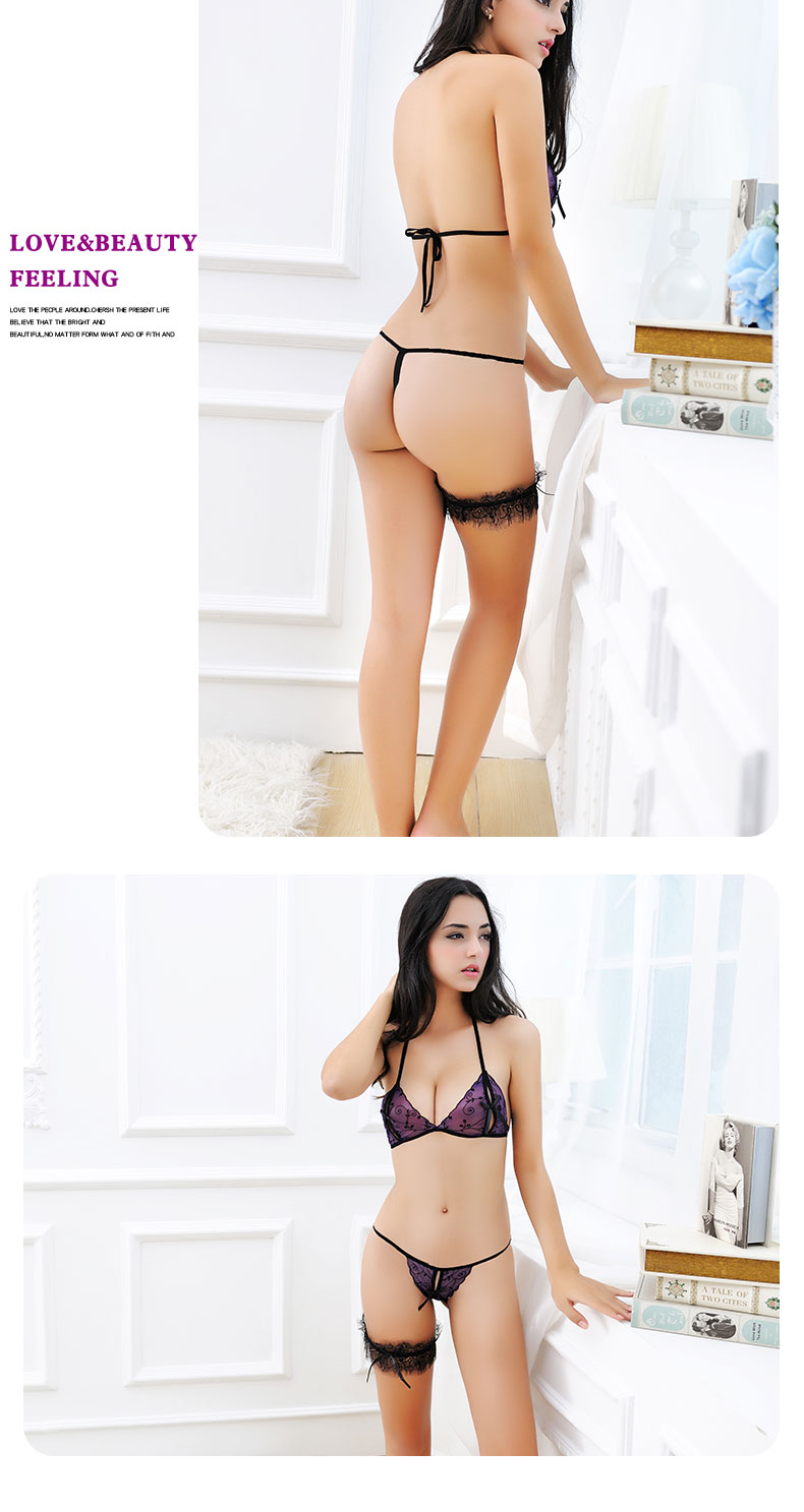 Đồ lót gợi cảm ba điểm hở Áo ngực nữ gợi cảm set ren trong suốt mở tập áo lót đồ lót triumph đồ lót