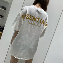 FOG Complex Line Essentials Gold Long Beach Long Beach short-sleeved mens and womens high Street style couple printed T-shirt