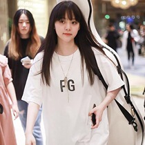 Ouyang Nana the same FOG main line FG rich colorful reflective letter short-sleeved high street men and women couples loose T-shirt