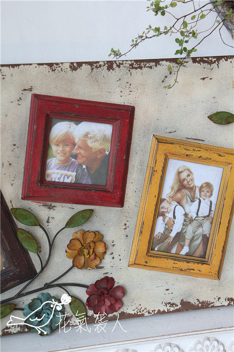 Lonely vintage wrought iron flower wall hanging big photo frame do old home wall decoration foreign trade proofing