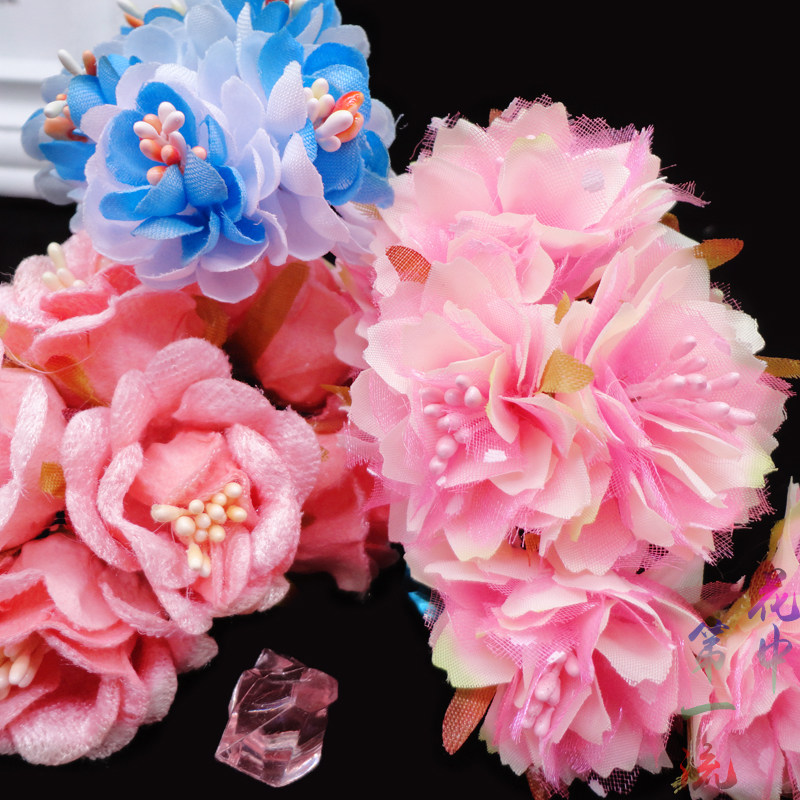 DIY ancient windy hair accessories Emulated Silk Flower Gradually layer and wind ribbon Accessories Flowers Handmade Flower Ring Bridal Headwear Accessories