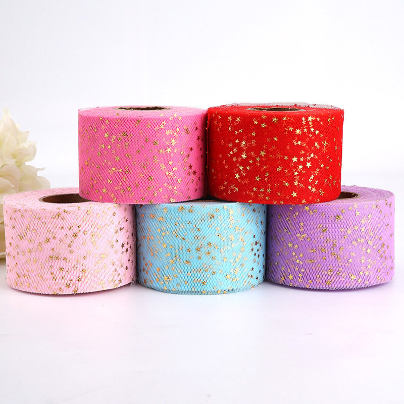 DIY Korean version Stars Yarn Stars Mesh eye yarn Baby burst 6 cm Width 50 yards