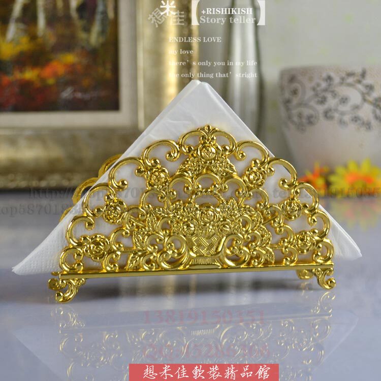 European pattern paper towel plated metal tissue seat towel seat houseBar tea table decoration
