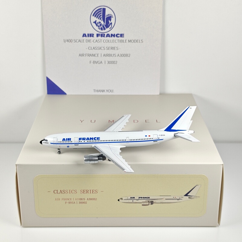 Yu Model 30002 1:400 Air France A300B2-1C F-Bvga Alloy Aircraft Model