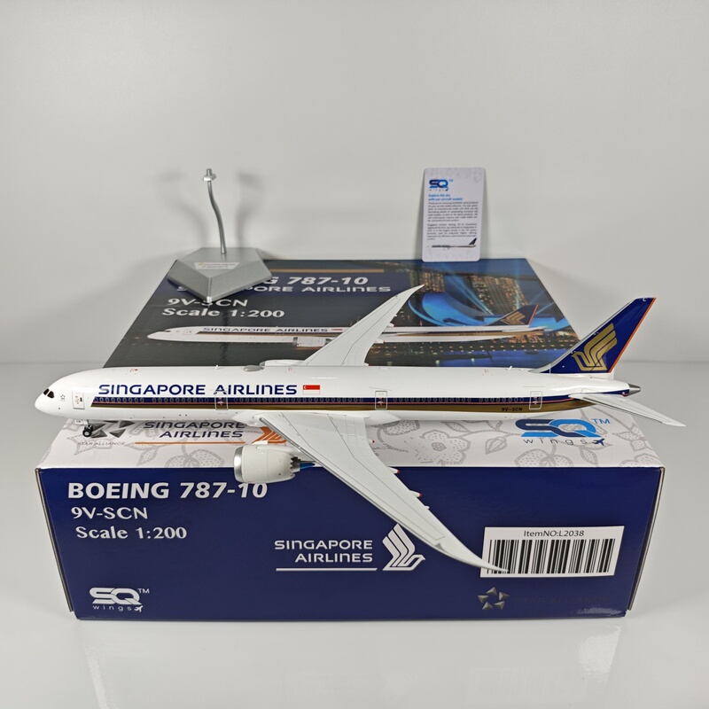 Sq Wings L2038 1:200 Singapore Airlines B787-10 9V-Scn Alloy Aircraft Model