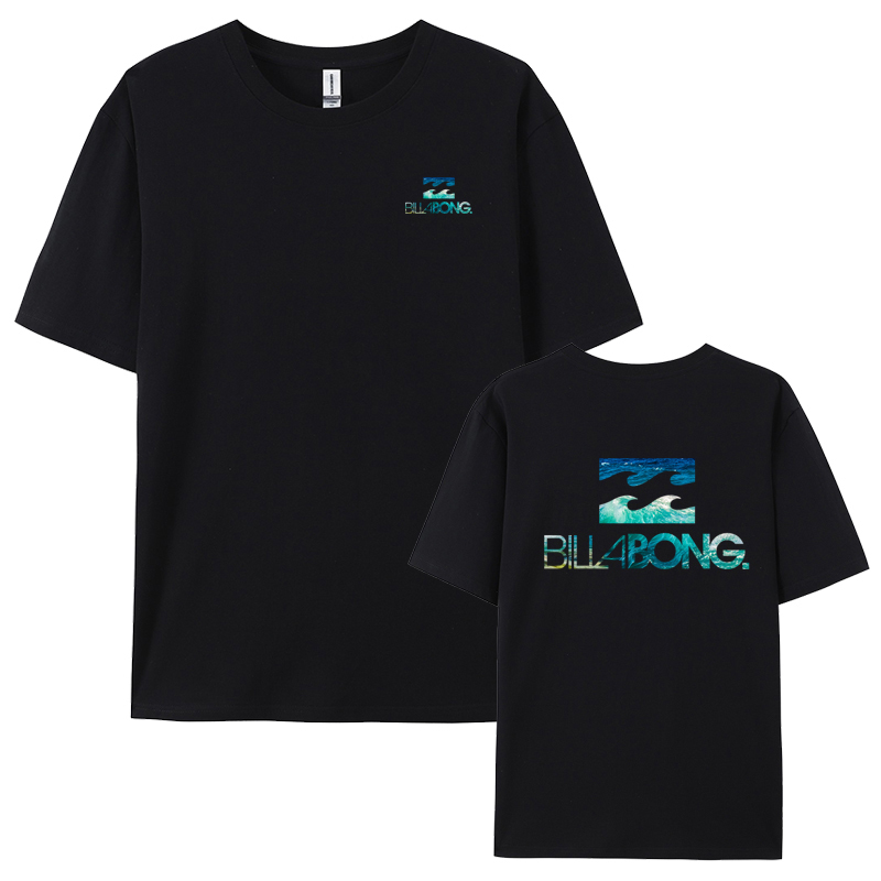 Billabong T-Shirt Men's Short Sleeve Trendy Men's Pure Cotton Short T-Shirt Australian Surfing T-Shirt