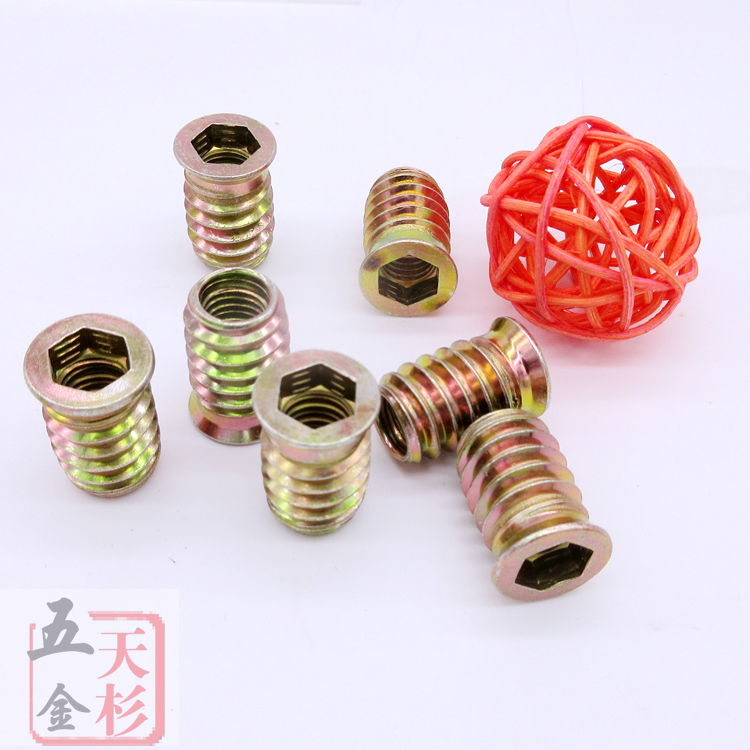 M6 M8 Iron and external tooth nuts buried nuts Solid wood furniture nuts buried with iron nuts