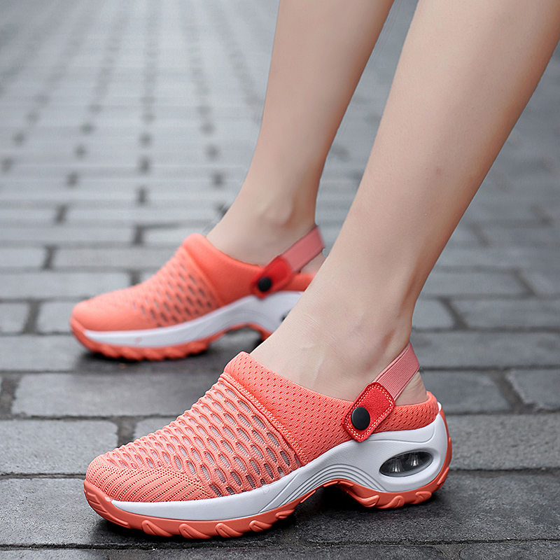 Shock absorbing slippers woman heightening sandals Summer Outdoor Half slippers Breathable Dongle Shoes Big Size 41 42 Speed Dry Shoes