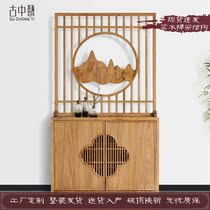 New Chinese Screen Partition Living Room Hyun Guan Cabinet Shoes Cabinet Integrated Household Door Solid Wood Storage Decorative Cabinet Shelve