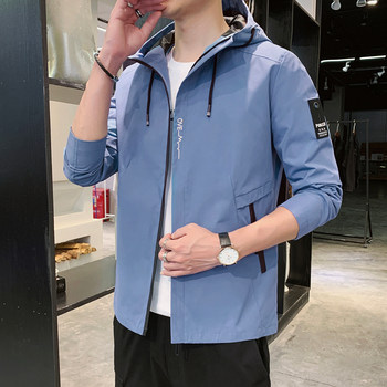 Men's spring and autumn sports coat hooded windproof and waterproof