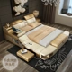 massage đôi giường tatami giường hôn nhân 1,8 m bàn máy tính nghệ thuật giấy mềm giường xuống da giường ngủ Phòng ngủ chính - Giường