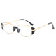 Trendy European and American Retro Square Frameless Cut-Edge Glasses Hip-Hop Street Style Instagram Small Face Styling Transparent Sunglasses