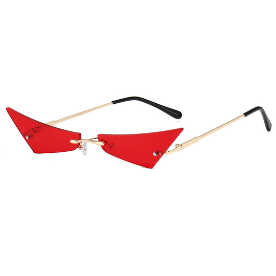 2025 Frameless Triangle Cat-Eye Sunglasses for Men and Women, Trendy European and American Style, Ocean Lens, Small Frame Sunglasses, Ultra-Light Glasses