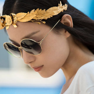 Ni Ni Style Eyeglass Frames for Women with Myopia, Pearl Uv Protection, New Round Large Frame Sunglasses with Prescription