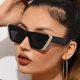 Square Sunglasses for Women, High-End European and American Retro Cat-Eye Black 2025 New Style Sunglasses, Sun Protection and Uv Protection