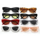 European and American Xiaohongshu Internet celebrity retro cat-eye leopard print sunglasses for women, high-end ins women's sunglasses with concave shape