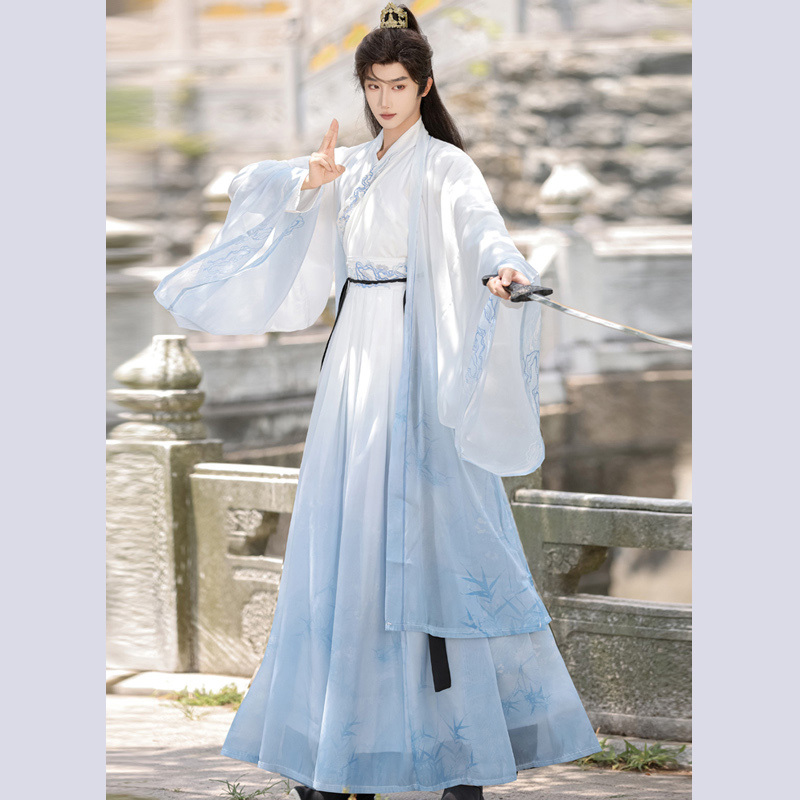 Song Dynasty Hanfu Male Costume Nezha 2 Ao Bing Dragon King Cosplay Chinese Style Student Performance Stage Costume Swordsman Ancient Costume Spring and Summer