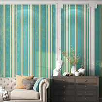 Blue vertical stripe non-woven wallpaper bedroom modern simple high-grade fashion household living room whole house dining room wallpaper