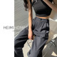 High-waisted high-end loose gray suit pants for women
