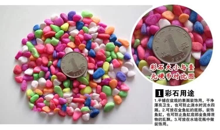 Trang trí sân vườn Đá nhiều màu Sỏi màu Trong nhà chậu hoa nhỏ trong chậu trang trí hồ cá chuyên dụng vòi phun sương tưới cây