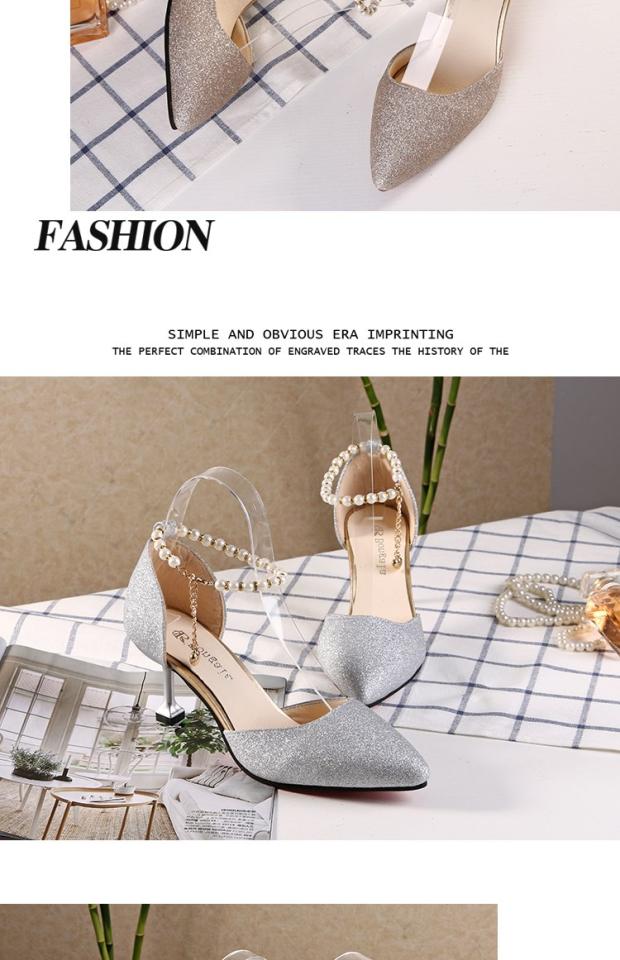 Mùa xuân và hè 2018 phiên bản mới của Hàn Quốc của giày cao gót mũi nhọn đế xuồng rỗng có khóa với giày cao gót dép champion