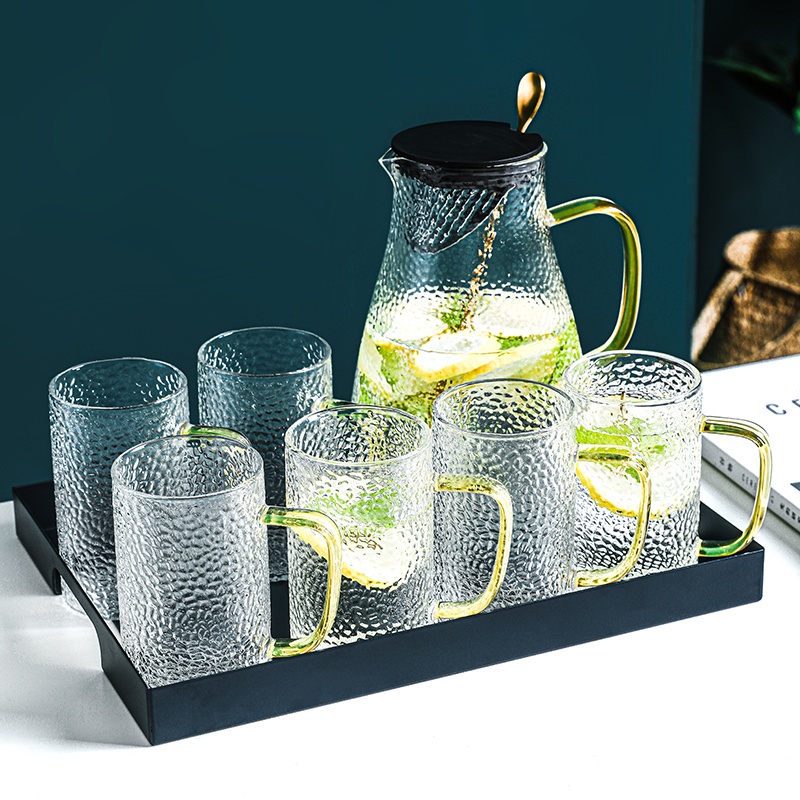 Light and luxurious glass-cup suit home living room drinking water cup kettle cup of tea cup with cold water pot Nordic ins