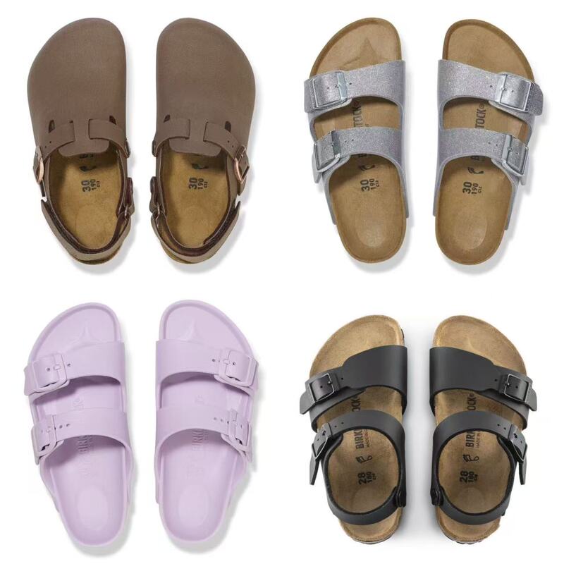 In-Stock Birkenstock 25 Spring/Summer Sandals Children's Beach Slippers Slip-On Casual Birkenstock Shoes Cork