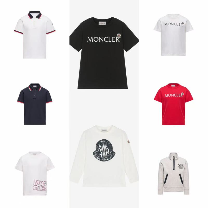 In-Stock Moncler Children's Clothing 26 Spring/Summer Boys' Polo Shirts T-Shirts Tops Short-Sleeve Jackets Crew Neck Long-Sleeve Base Layer
