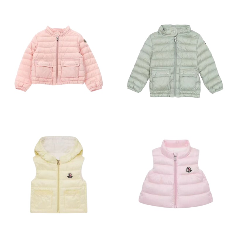 In-Stock Moncler Children's Clothing 26 Spring/Summer Baby Girl down Jacket Warm Hooded Coat Vest