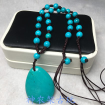 Pure natural Hubei raw stone without optimization turquoise high porcelain Songyuan ore pendant necklace bracelet Joker sweater chain