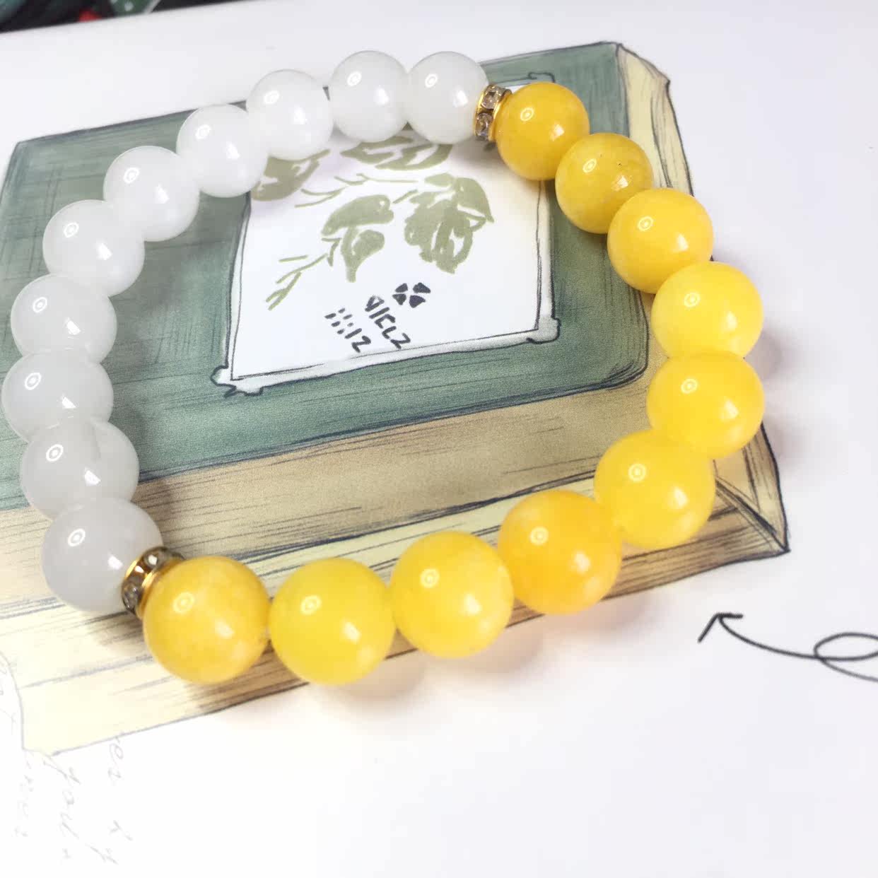 Mango Milk Cover Milkshake Yellow Jade Bracelet Original Design Little Crowdfriend Honey Bracelet Birthday Present 