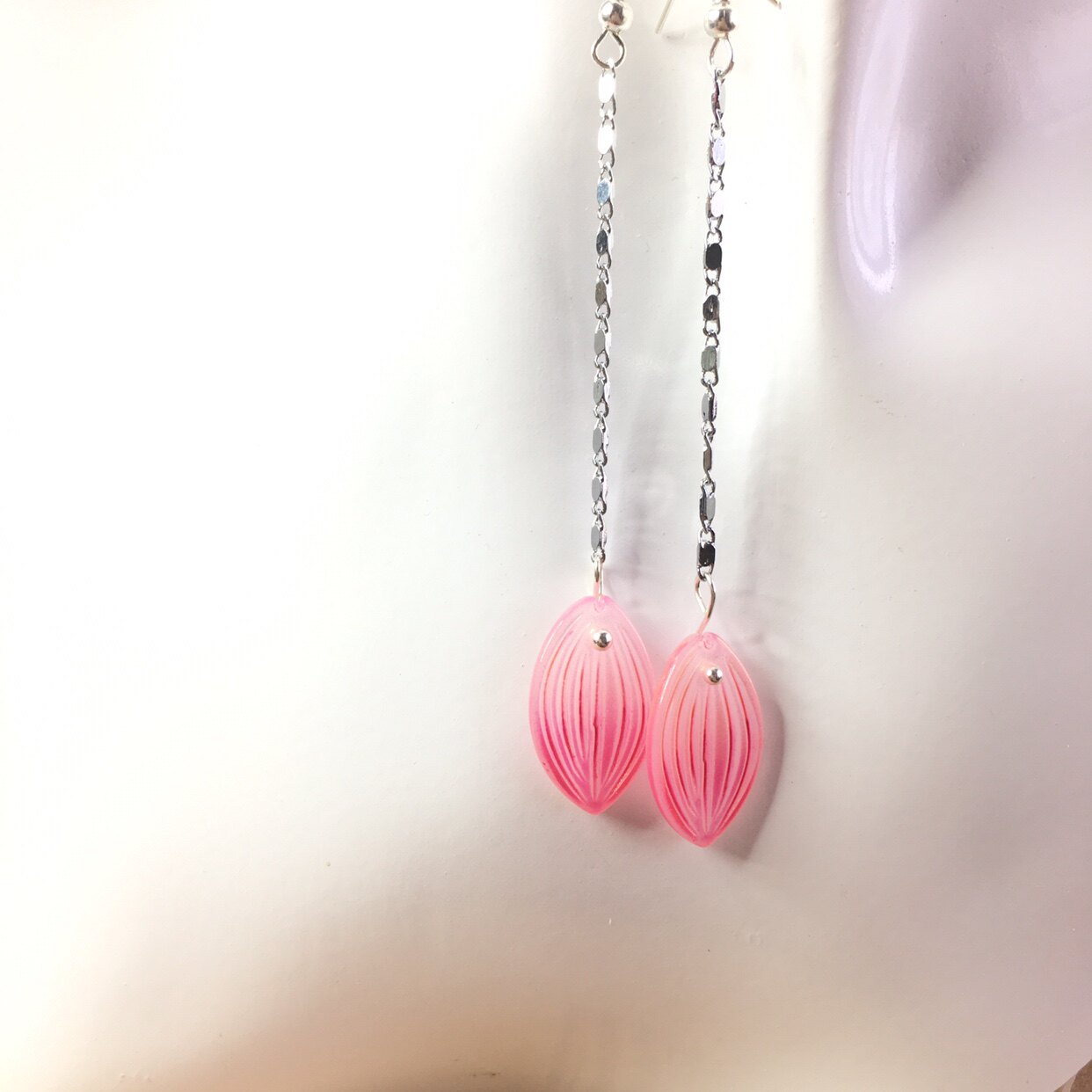 Indulgings such as dandruff and light Yang purple Tongan Lotus Flower Petal Earrings Red Hanfu National Wind Accessories Earrings 