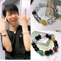 Plume knot string teak with the same summer freshener bracelet 2022 new floral skating handstring female green beads