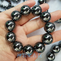 Meteorite bracelet Lop Nur nickel-rich high carbon rare carbon non-spherical black diamond meteorite hand string Buddha beads black and bright