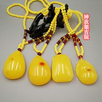 Autumn and winter New Products fast hand Red Man social spirit guy pendant necklace Buddha brand pendant beeswax Amber sweater chain