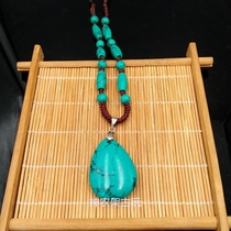 Hubei turquoise drop-shaped pendant Love-shaped leaf-shaped gold branch jade leaf necklace Clavicle chain Sweater chain accessories