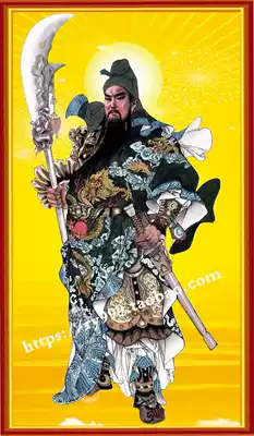 Guan Sheng Emperor Guan Erye cross-stitch red face Guan Gong Jialan Bodhisattva safe wealth martial arts God cross stitch